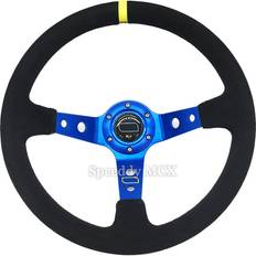Steering Wheels Aihontai OM-Sports Steering Wheel 14 Inch Deep Corve Drifting Suede Leather 350mm