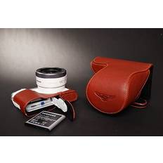 TP Original Genuine Real Leather Full Camera Case Bag for Samsung NX3000 16-50 22-50 Lens Brown