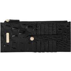 Brahmin Credit Card Melbourne Embossed Leather Wallet - Black/Gold