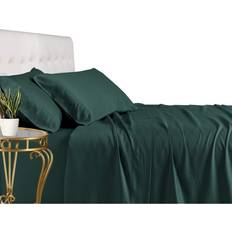 &Tradition Royal Tradition Viscose Bamboo Sheets Split California King Solid Teal Super Soft 5PC Set Bed Sheet