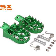 Red Motorcycle Foot Pegs Maxpower Motorcycle Aluminum Foot Pegs Footpeg Pedals FootRest - Green