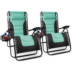 Keplin Set of 2 XXL Premium Heavy Duty Textoline Zero Gravity Chairs