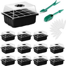 Propagators on sale Xinyuan Seed Start Tray 12-Set with Rotatable Lid Dome and Drain Holes