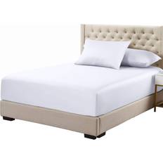 &Tradition Bamboo Fitted Bottom Queen Size Deep Pocket Bed Sheet White