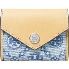 Tory Burch T Monogram Denim Small Envelope Wallet - Seltzer