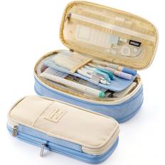 Desktop Organizers on sale Spactz Big Capacity Pencil Case Office College School Light Blue