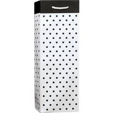 Jam Paper Black And White Dotted Wine Gift Bags 3/Pack