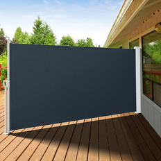 Balcony Protection Moasis Outdoor Retractable Side Awning Waterproof UV-Resistant Privacy Screen Fence 5.2 x 9.8 ft Grey