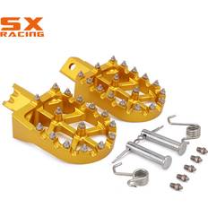 Red Motorcycle Foot Pegs Maxpower Motorcycle Aluminum Foot Pegs Footpeg Pedals FootRest - Gold