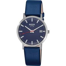 Ure Boccia Armbanduhr 3670-02 Titan Quarz Leder Blau