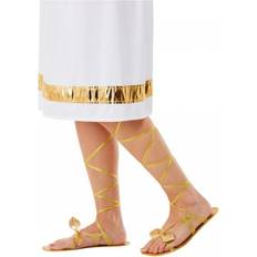 Smiffys Grecian Lace Up Sandals - Gyllene