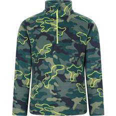 Mountain warehouse Childrens Kids Pursuit Camouflage Half Zip Fleece Top - Lime