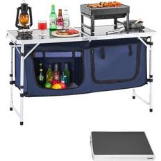 VEVOR Folding Outdoor Cooking Table with Storage Organizer