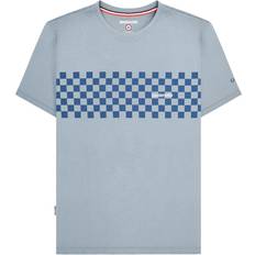 Lambretta Tops Lambretta Mens AW24 Two Tone Panelled T-Shirt - Dusky Blue/Dark Blue