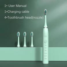 Maxpower Electric Toothbrushes Maxpower Green 4 Head Sonic Electric Toothbrush Cleaning Brush
