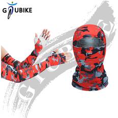 Red Balaclavas Dechoicelife GTUBIKE Sunscreen Balaclava And Sleeve Unisex Outdoor Anti-UV Half-finger Glove Sleeve - Camo Red