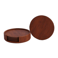 Wood Coasters Melitt Wood Grain Leather Coasters for Tea & Coffee Cups - Insulated,Brown Coaster