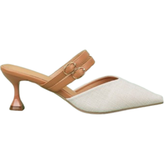 Shein Buckle Detail Kitten Heeled Mule Pumps