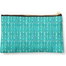 Turquoise Toiletry Bags & Cosmetic Bags WHIBOS Makeup Bag Tribal Batik - Turquoise/Aquamarine