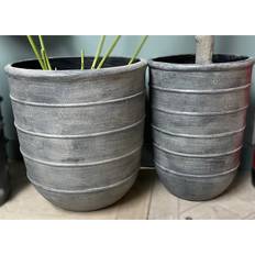 Simon Pot Set of 2 Old White 45cm H x 44cm W x 44cm D