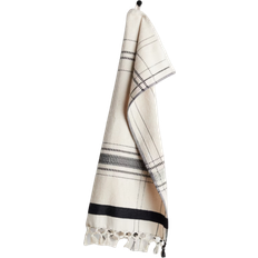 H&M Handduk Med Tofsar 50x70 Gästhandduk Beige, Svart (70x50cm)