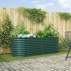 Pallkragar vidaXL Trädgårdsodlingslåda Grön 240x80x81 cm i Galvaniserat Stål