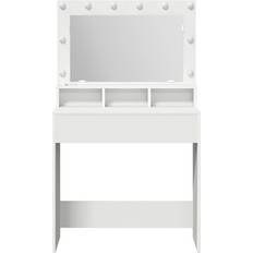 Toiletborde vidaXL Sminkebord Hvid Konstrueret Træ 75.5 x 41 x 135 cm Opbevaring Toiletbord 75x47cm