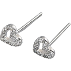 Shein Cubic Zirconia Heart Stud Earrings