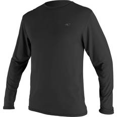 Black Rash Guards & Base Layers O'Neill Men's Basic Skins Longsleeve Rash Tee S Black Wave Logo 4339IC