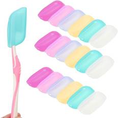 Orange Toothbrush Holders Ifsecond 18 Pieces Travel Silicone Toothbrush Head Case Holder Protectors