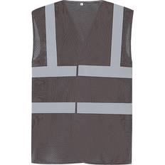 Grey Work Vests Yoko Unisex Adult Mesh Hi-Vis Vest - Grey