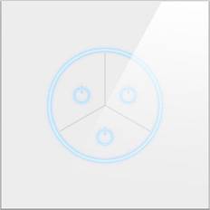 Greenzech 3 Gang White WiFi Smart Home Control 10A Smart House Light Wall Switch