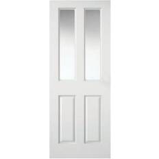 Wickes Chester White Clear Glazed Grained Interior Door Clear Glass (76.2x198.1cm)