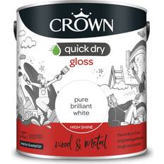 Crown brilliant white Crown Quick Dry Gloss Pure Wood Paint Pure Brilliant White 2.5L