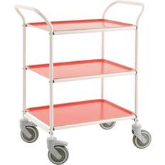 Röda Rullbord Kongamek Serveringsvagn 770 x 495 x 960 mm 150 kg Vit Röd KM1620-VR Rullbord