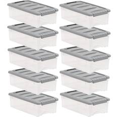 Amazon Basics Plastic Bins with Lids Set of 10 Storage Box 1.2gal 10pcs