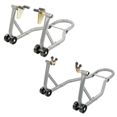 Red Motorcycle Accessories KCT Front & Rear Heavy Duty Motorcycle Spool Cradle Paddock Stand