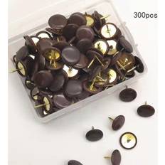Brown Paper Clips & Magnets Furtalk 300 Pieces Brown Plastic Coated Pushpins