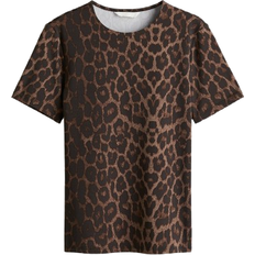 H&M Fitted Top - Brown/Leopard Print