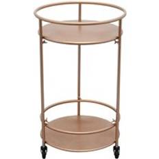 MonsterShop Rose Gold Drinks Bar Cart Small Trolley Table