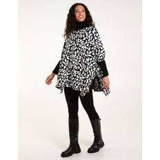 One Size - Women Jumpers Blue Vanilla Animal Print Roll Neck Jumper - Black