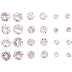 Shein 12pairs Men Cubic Zirconia Decor Stud Earrings