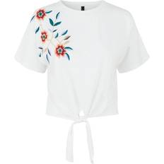 Y.A.S Dame T-shirts Y.A.S Fabian Shirts - Beige/Petroleum/Rød/Hvid