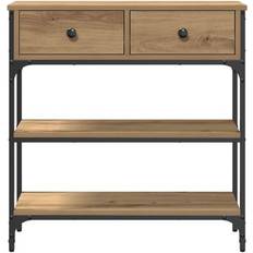 vidaXL Console Table Artisan Egetræ Massivt Medium Opbevaring Konsolbord