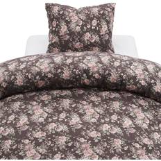 Microfiber Påslakan Harmony Penny Brun Blommigt Microfiber Bäddset Enkeltäcke 150x210 Påslakan Brun (210x150cm)