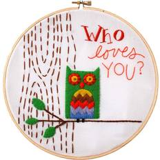 Bucilla Who Loves You Stamped Embroidery Kit 8 in Round