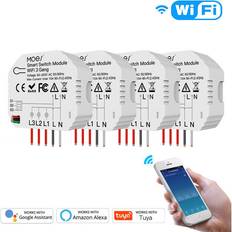 Greenzech Mini WiFi Smart Light Switch 3 Gang 1/2 Way Module 4pcs