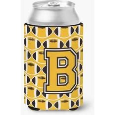 Gold Bottle Coolers CoolCookware Letter B Football Black Old Gold White Can or Hugger Bottle Cooler