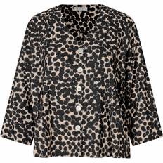 Uld Bluser Masai Bluse Ibilisa - Taupe/Sort