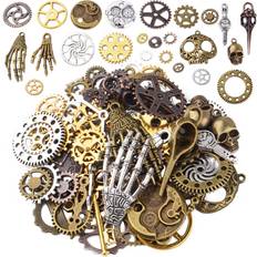BronaGrand Assorted Colors Antique Metal Steampunk Clock - Skull